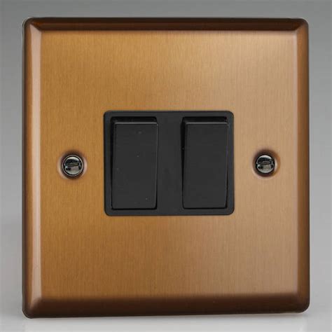 gang   light switch brushed bronze varilight xybbz