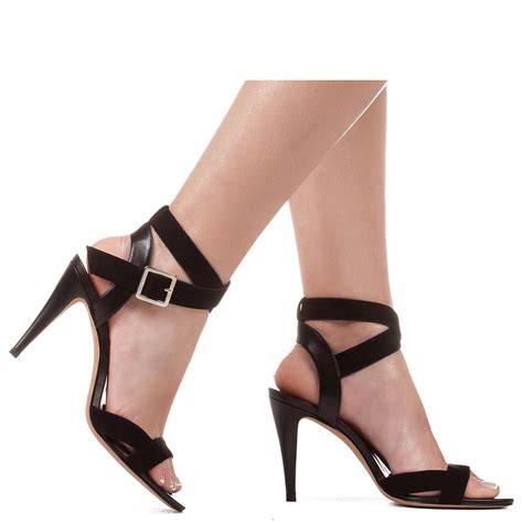 black suede high heel sandals  shoe store pura lopez pura lopez