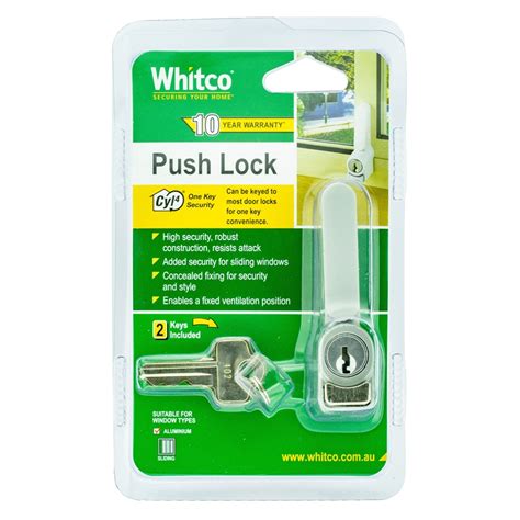 whitco sliding window push lock silver bunnings warehouse