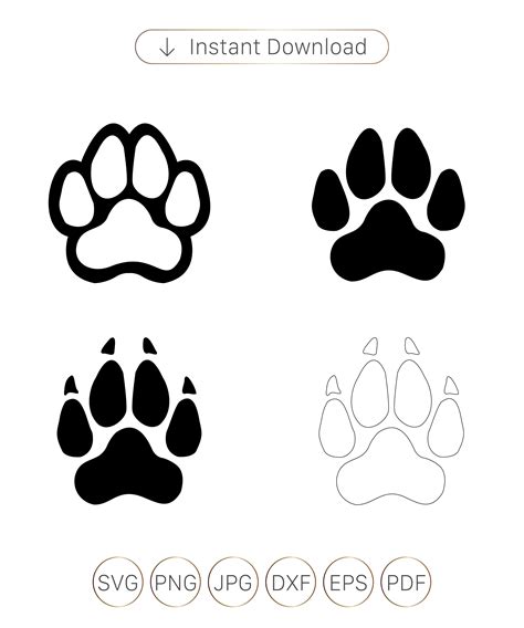 dog paw print outline clip art