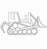 Bulldozer Coloring Simple Pages Draw Template sketch template