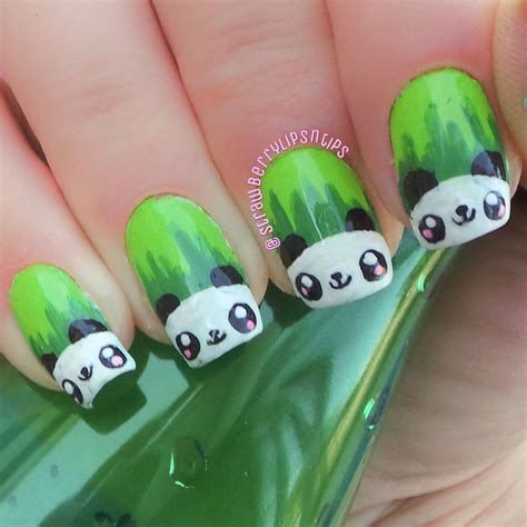 panda nail art panda pandanails pandanailart nailart nailporn