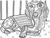 Coloring Dachshund Pages Printable Color Galler Heather Adult Getcolorings Sheets sketch template