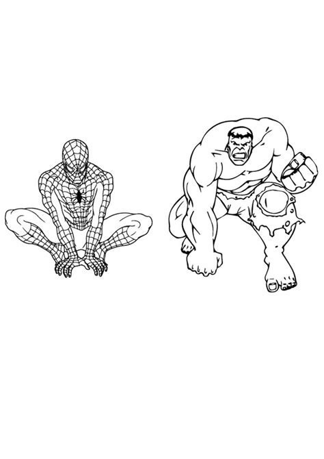coloring pages spiderman  hulk coloring page