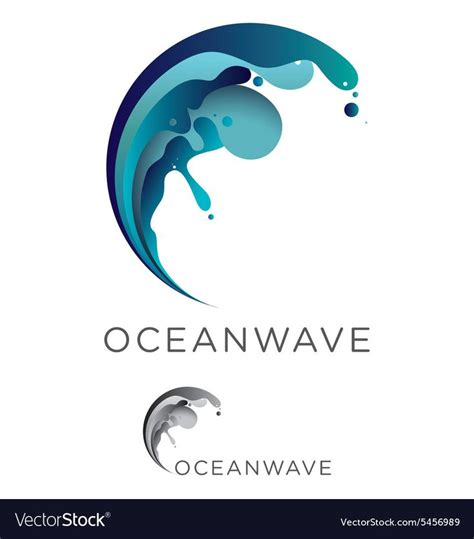 abstract ocean wave emblem    preview  high quality