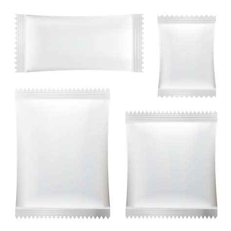 sachet vector white blank  stick sachet packaging sachets