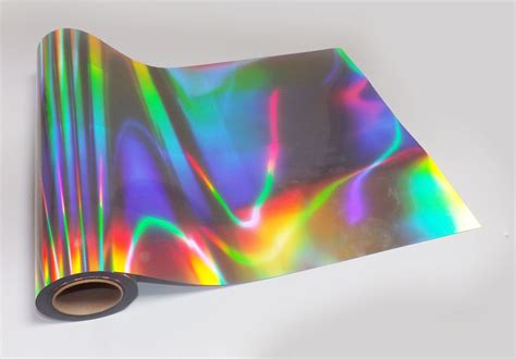 roll neo chrome silver holographic iridescent sticky  plastic
