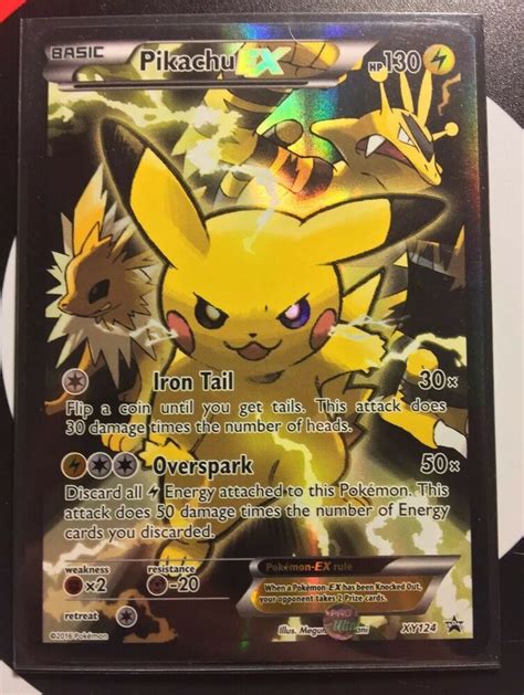 nm full art holo promo card pokemon tcg pikachu  xy ultra rare