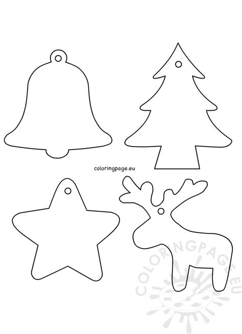 christmas felt ornament patterns coloring page