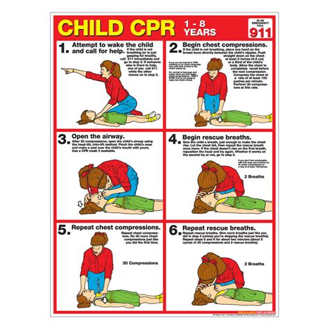 cpr chart child laminated