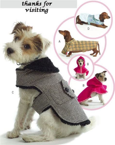 dog coat pet sewing pattern  styles  dogs coats