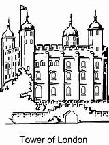 Coloring London Tower England Pages Printable Book Colouring Print Kids Color Pussycat Colour Paper Choose Board Kindergarten sketch template