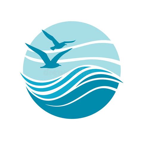 ocean logo design stock vector illustration  rain