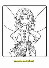 Coloring Pirate Tinkelbell Fairy sketch template