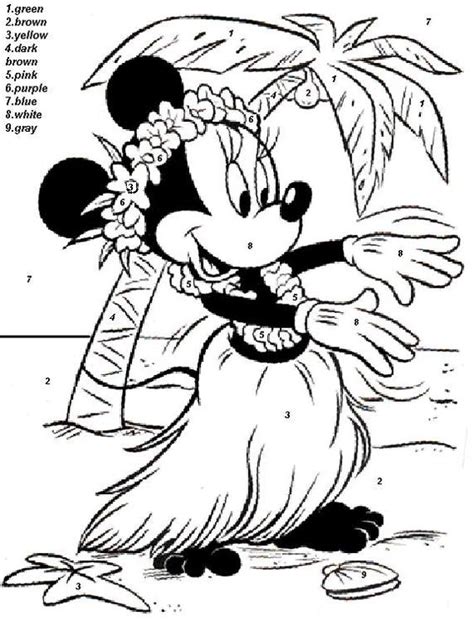disney color  numbers coloring pages  getcoloringscom