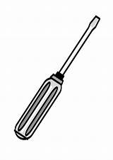 Screwdriver Line Openclipart Commercially Modify sketch template