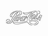 Pepsi Cola Logo Sketch Coloring Stencil Coca Drink Soft Stencils Clip Soda Vintage Template sketch template
