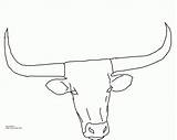 Coloring Cow Longhorn Pages Texas Head Drawing Printable Steer Color Cattle Face Clipart Bull Outline Cartoon Horns Drawings Long Draw sketch template