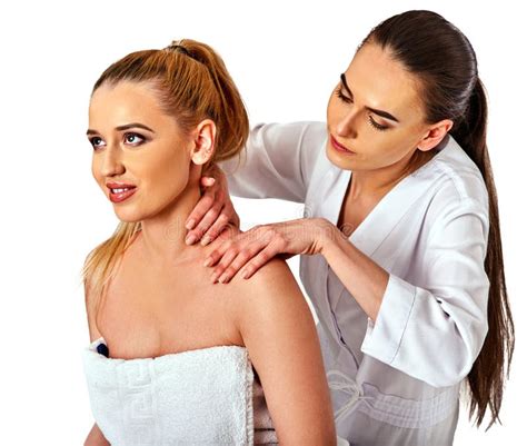 Relaxing Neck Shoulder Massage In Spa Stock Image Image Of Caucasian