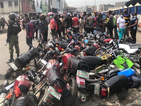 Lagos Taskforce Arrests Okada Riders Who Ply Highways Restricted