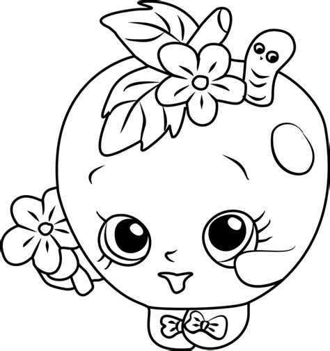 apple blossom shopkin coloring page  printable coloring pages