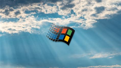 Windows 95 Clouds Blue Logo Windows Logo Brand 3840x2160