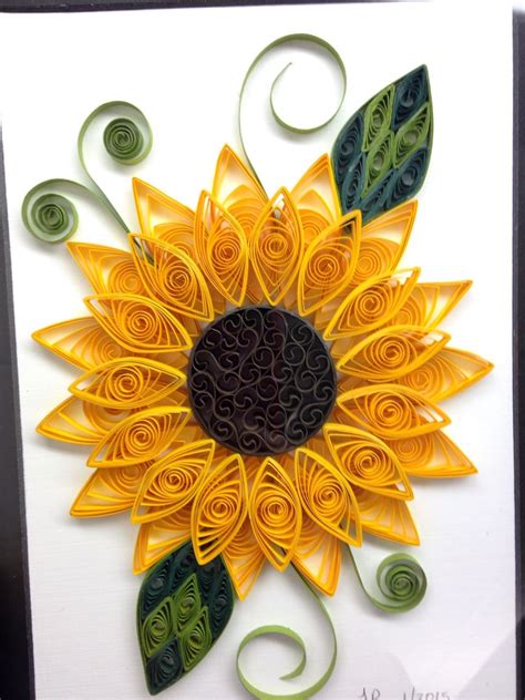 quilled sunflower paper quilling  beginners paper quilling cards