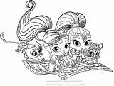 Shimmer Shine Coloring Print sketch template