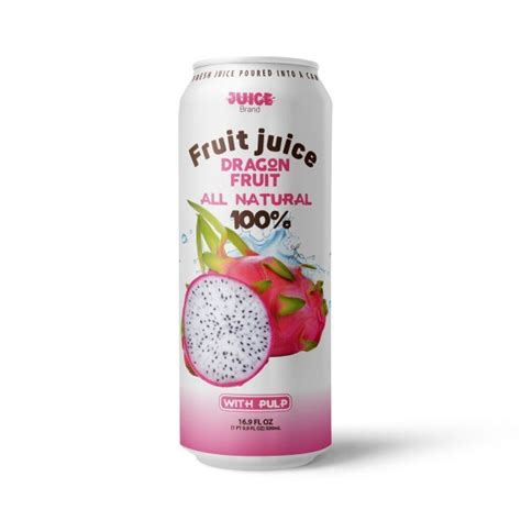 Dragon Fruit Juice Drink With Pulp 500ml Can Private Label Tan Do