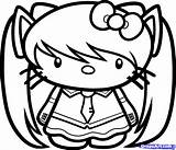Coloring Kitty Hello Pages Halloween Emo Sanrio Miku Hatsune Character Drawing Draw Colouring Nerdy Printable Characters Cat Kids Adults Getdrawings sketch template