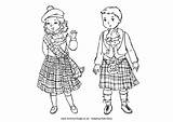 Children Colouring Scottish Scotland Around Pages Coloring Kids Books Print Kilt Costumes Boy St Explore sketch template
