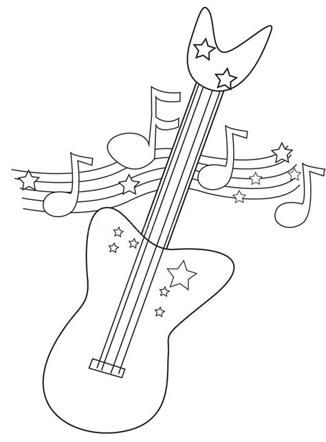 electric guitar coloring pages learny kids