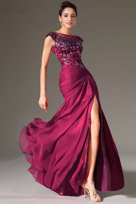 purple prom dresses  sleeves famous female fashion designers