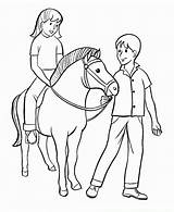 Horse Girl Coloring Boy Printable Pages Description sketch template