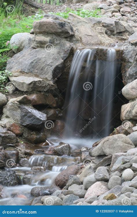 artificial waterfall stock image image  water design