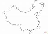 Coloring Map China Outline Blank Pages Printable Chinese sketch template