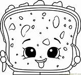 Shopkins Coloring Bread Banana Lana Pages Coloringpages101 Color sketch template