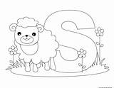 Printable Alphabet Animal Letter Sheep Coloring Pages sketch template