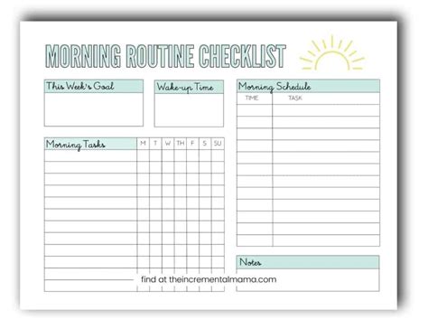 customizable morning routine checklist template jengordon