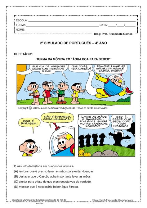 blog da profa francinete  simulado de portugues  ano