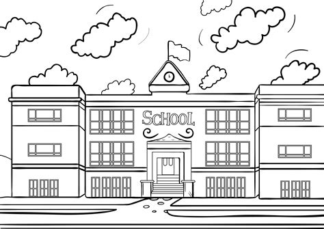 schoolhouse coloring page coloring home