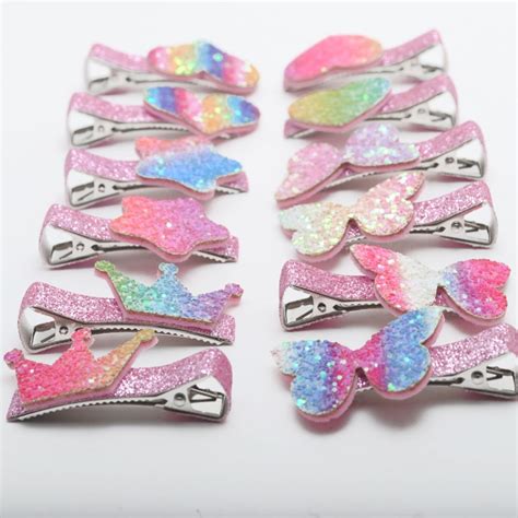 girls rainbow hair clips kids glitter hairpins children hair accessories gift  hair