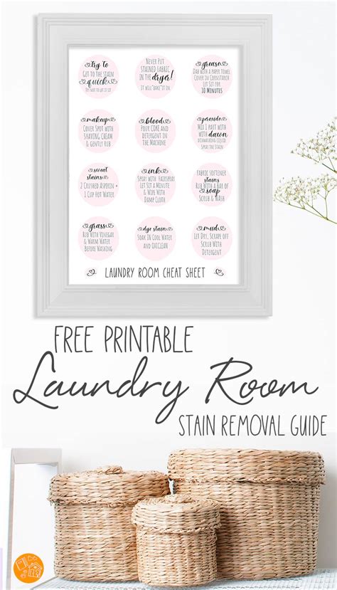printable stain removal cheat sheet   laundry room sunny