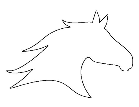 horse head pattern   printable outline  crafts creating