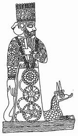 Marduk Mesopotamia God Ancient Livius Snake Dragon Description Babylonian sketch template