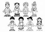 Lumii Copiii Copii Fise Colorat Multicultural Gradinita Lucru sketch template
