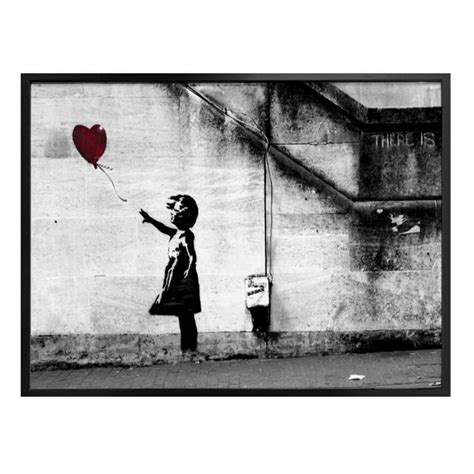 poster banksy girl  balloon wall artcom