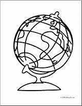 Globe Coloring Clipart Advertisement sketch template