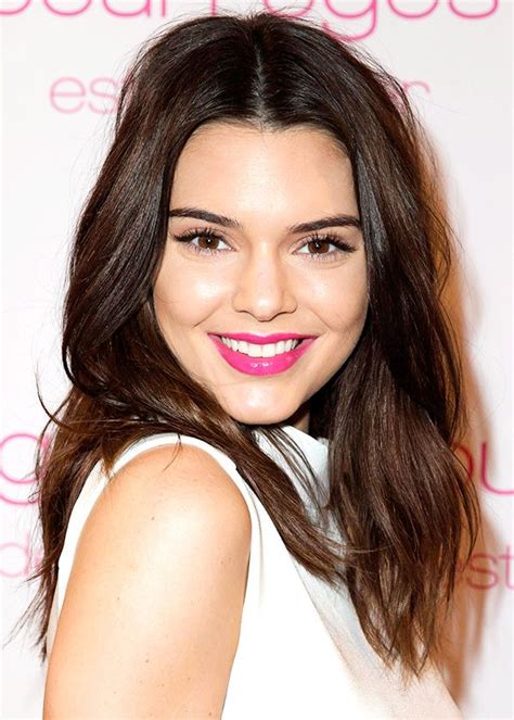 kendall jenner rocks a fresh faced flirt look complete with a bright