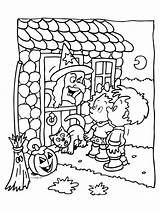 Halloween Kleurplaten Heks Heksen Hexe Hans Grietje Dasmalbuch Titel sketch template